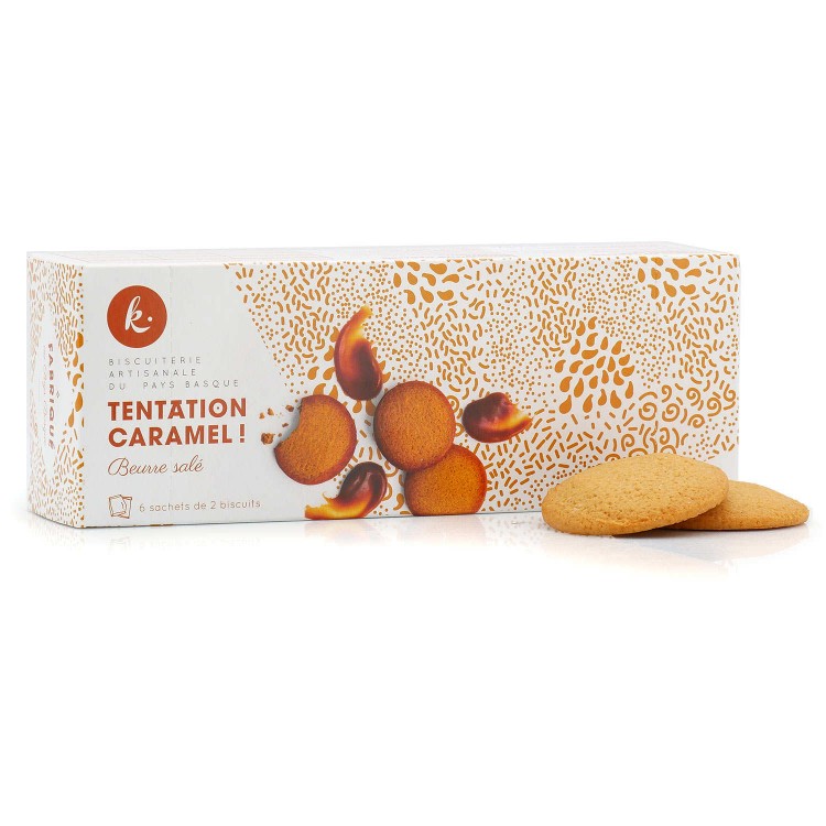 Biscuits Tentation caramel beurre salé  pays basque Okina 120g